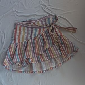 NWT Roller Rabbit Pastel Striped Wrap Mini Skirt